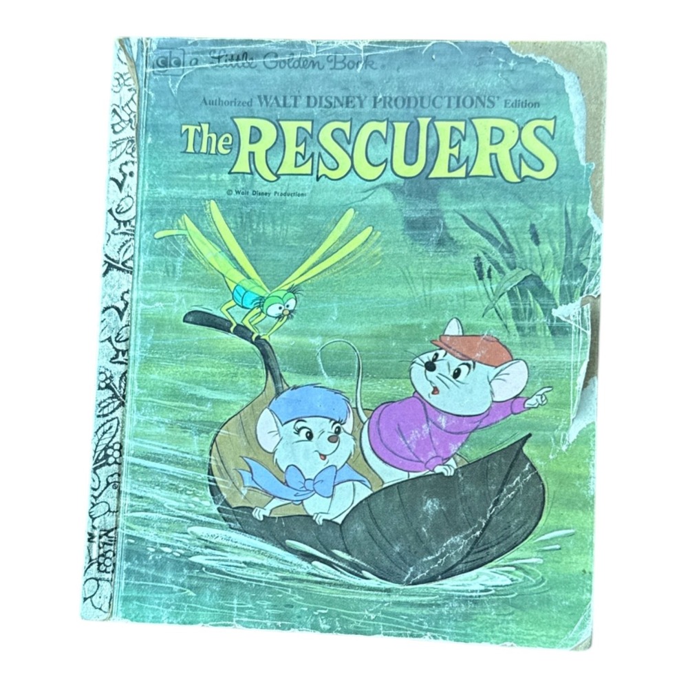 Vintage 1978 Walt‎ Disney The Rescuers Little Golden Book 2nd Printing